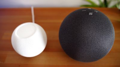 amazon echo homepod mini side by side